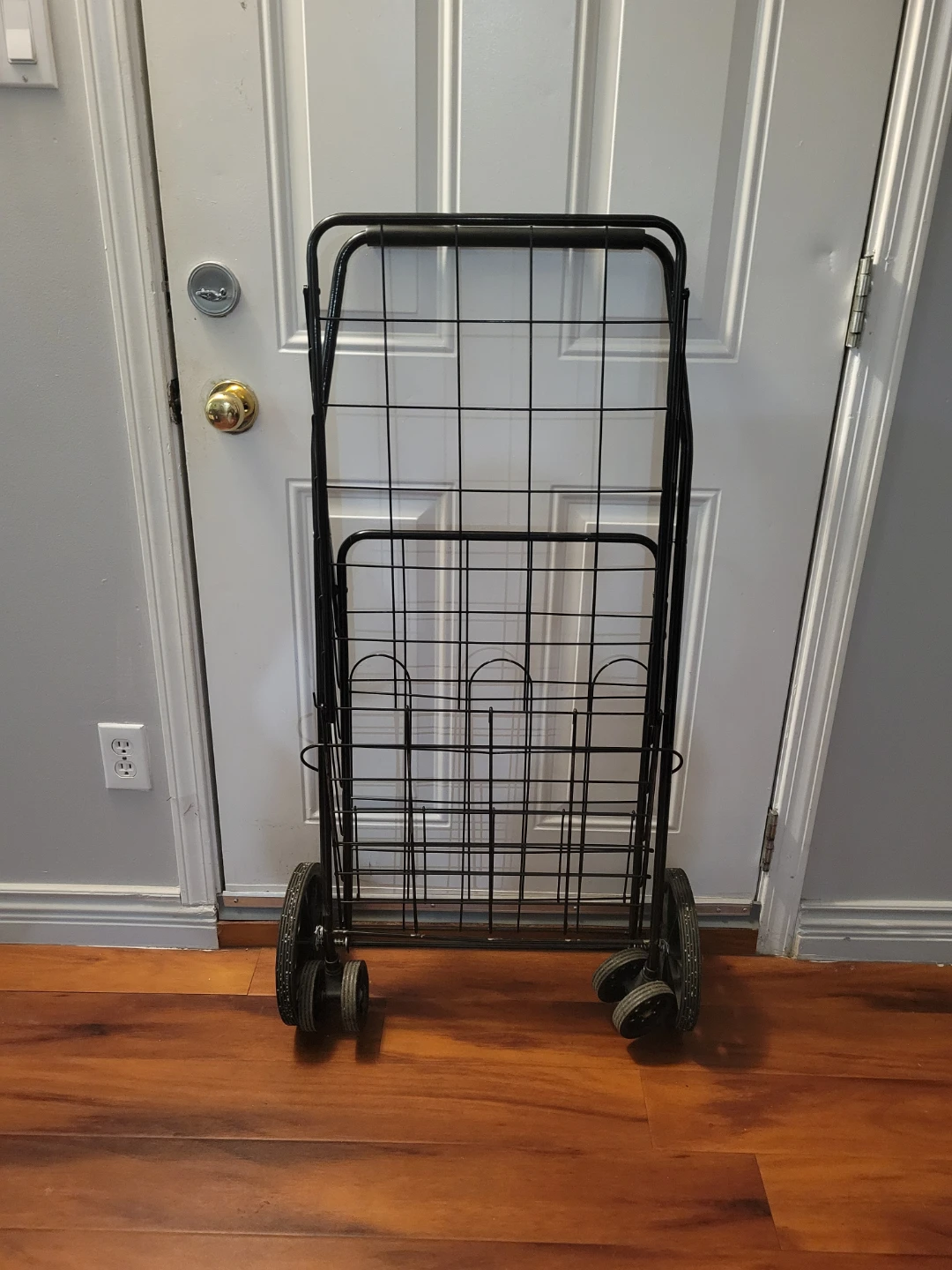 Black Metal Folding Shopping Cart - photo 3