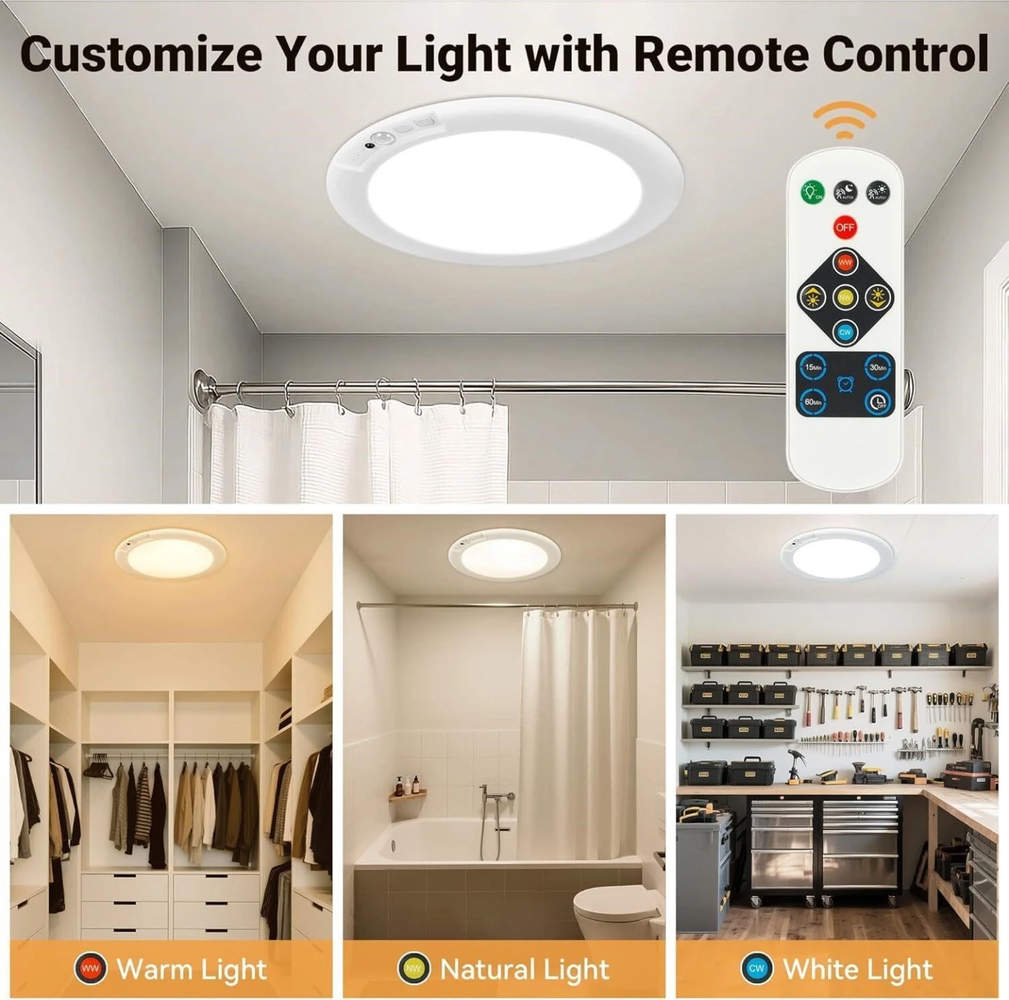 LED Motion Sensor Charging Ceiling Lamp - photo 3
