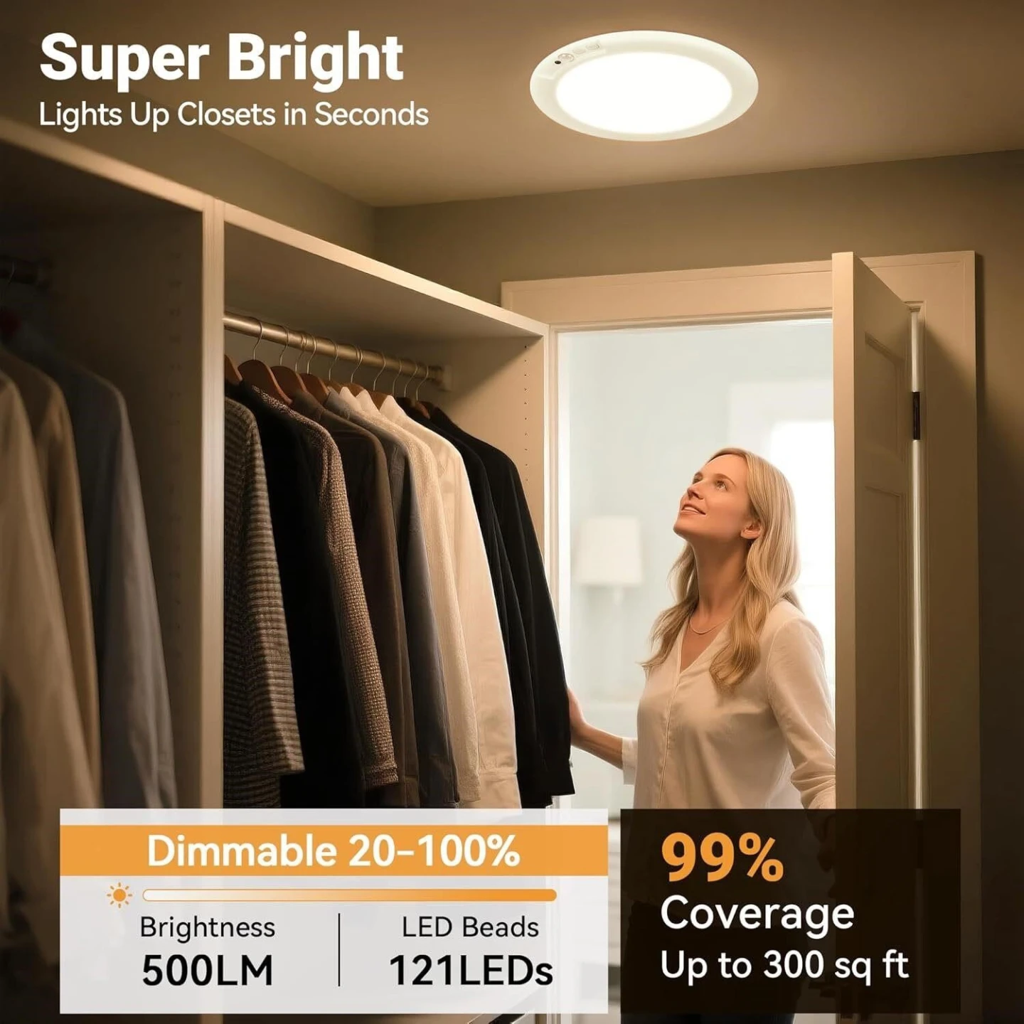 LED Motion Sensor Charging Ceiling Lamp - photo 4