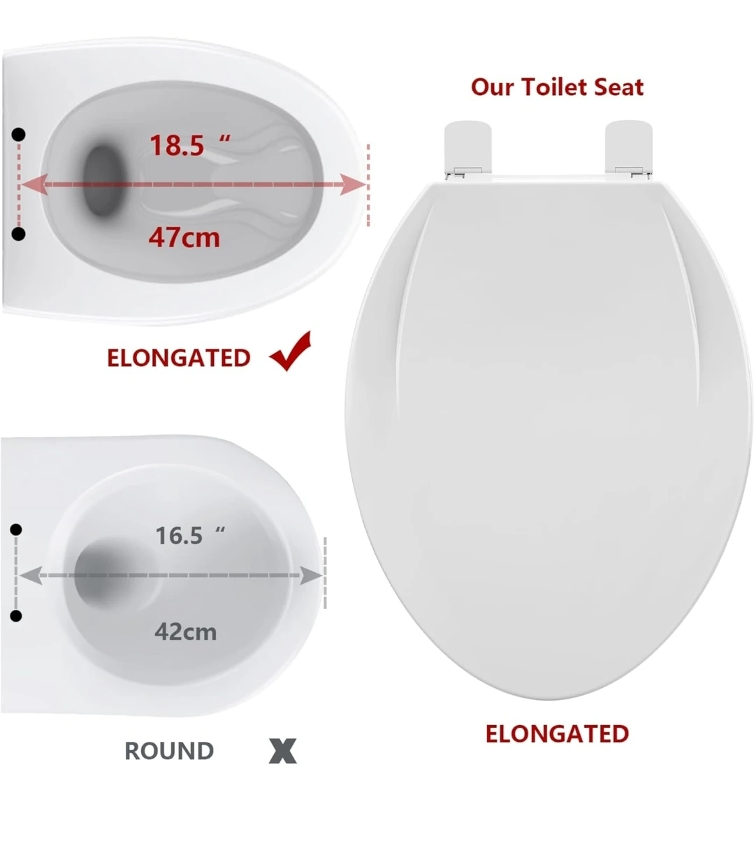 Elongated Toilet Seat with Toddler Potty Training Seat - White - photo 2