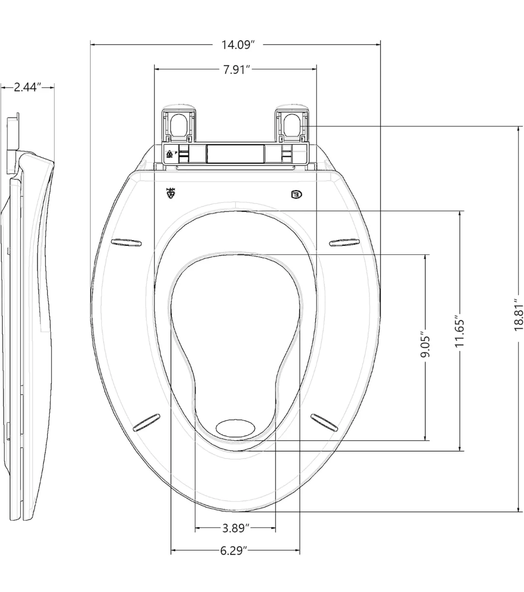 Elongated Toilet Seat with Toddler Potty Training Seat - White - photo 4