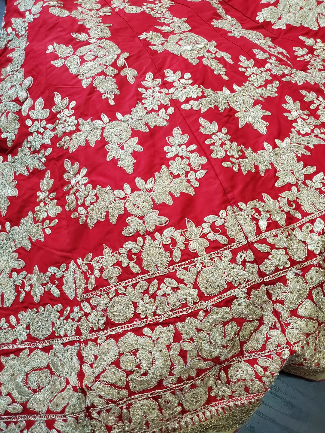 Red & Gold Embroidered Dress - photo 4