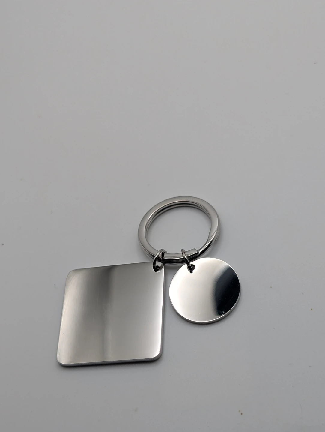 Blank Metal Keychain Set - Square and Round Tags (3 for $10)