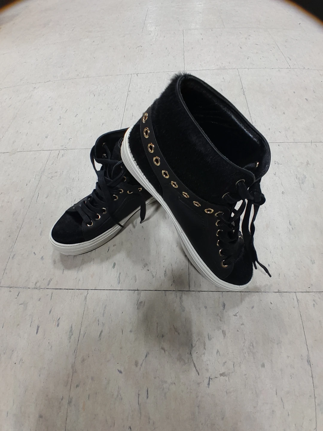 Black High-Top Sneakers with Gold Buckle original Ferragamo 7 - photo 4
