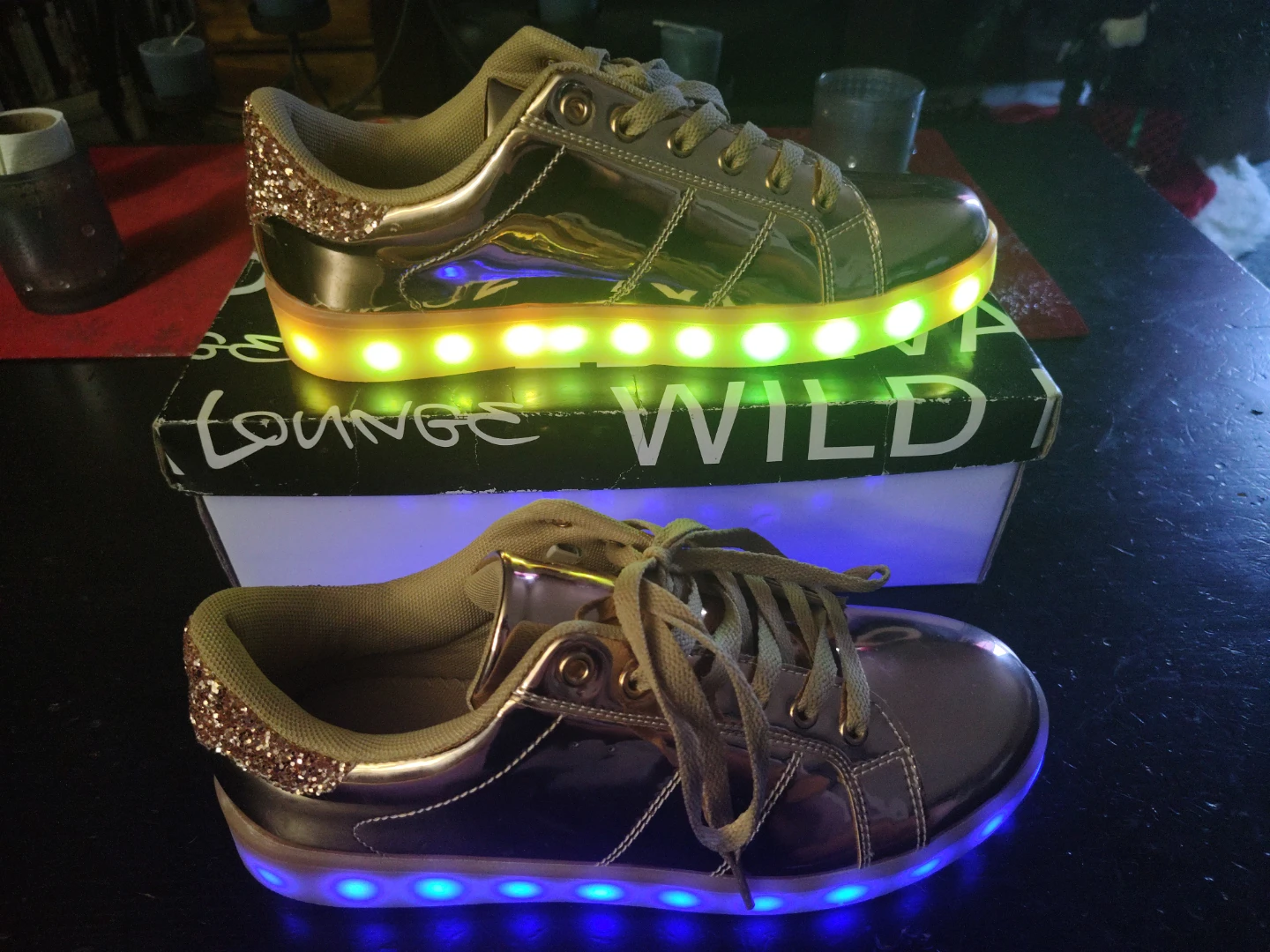 Wild Diva Lounge Rose Gold Light Up Sneakers - photo 3