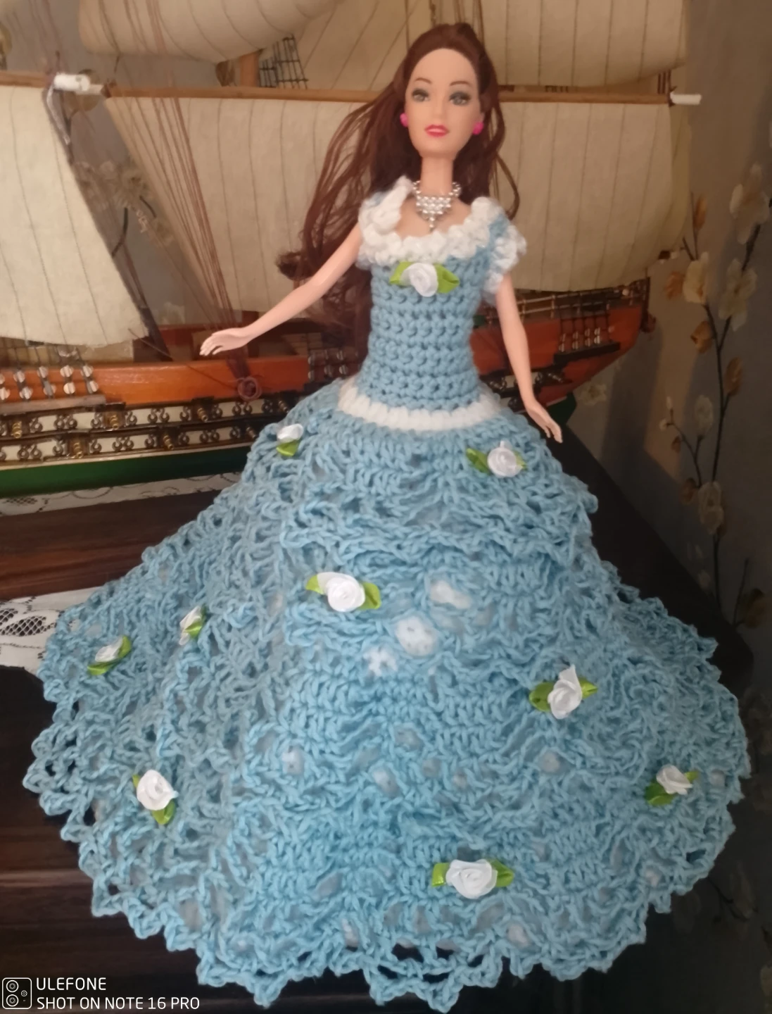 Handmade Crocheted Doll Dress