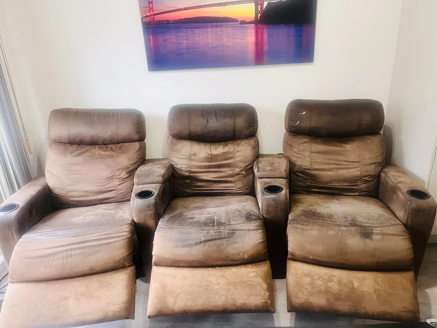 Brown Reclining Theatre Seats