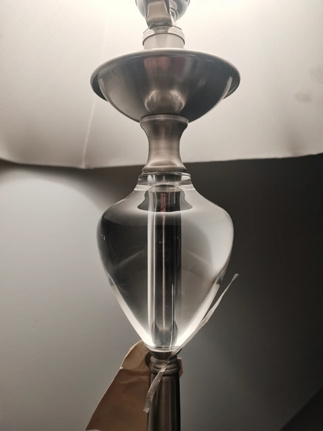 Table Lamp with Crystal Accent and Linen Shade - photo 3