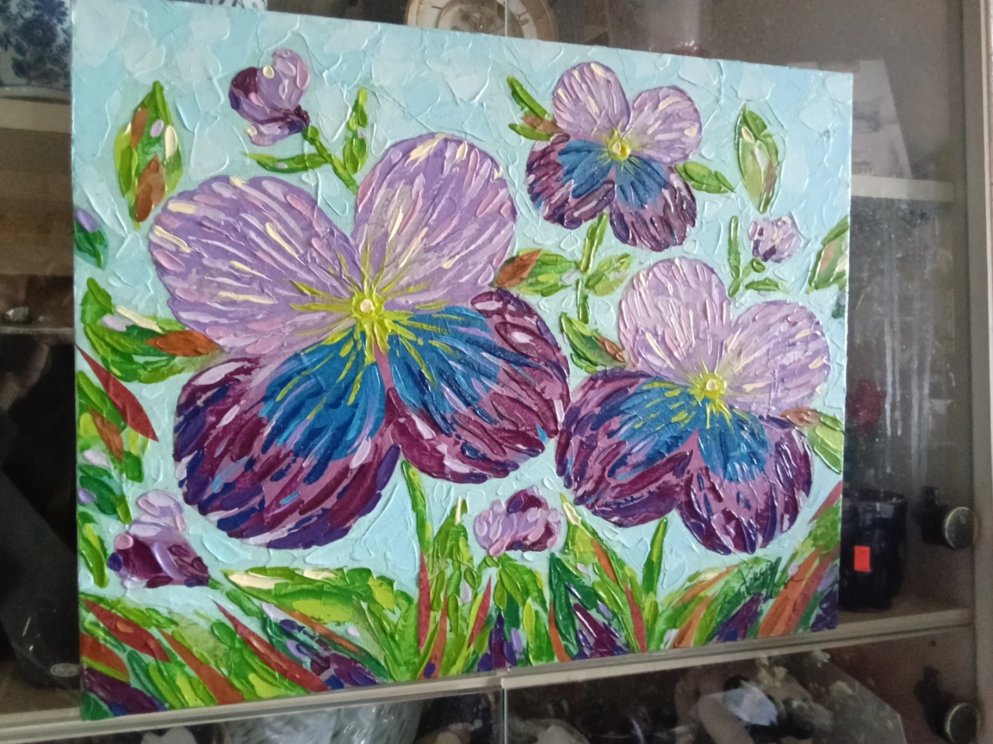 Textured Pansy Flower Painting