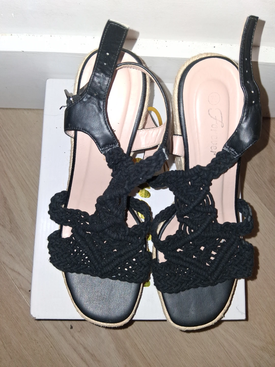 Forever Black Wedge Sandals - Size 7.5 - photo 2