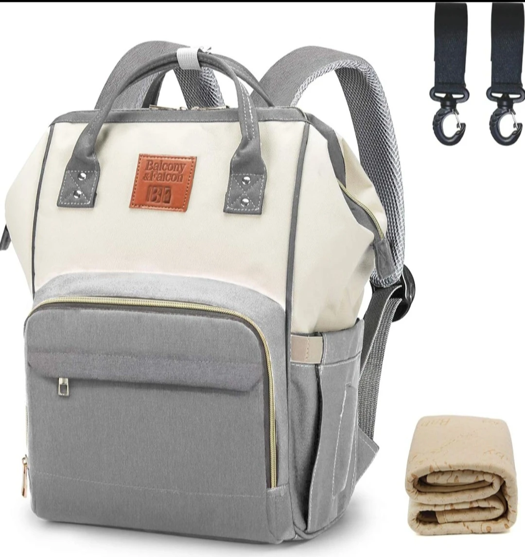 BALCONY & FALCON Multi-Functional Diaper Bag Backpack | With...