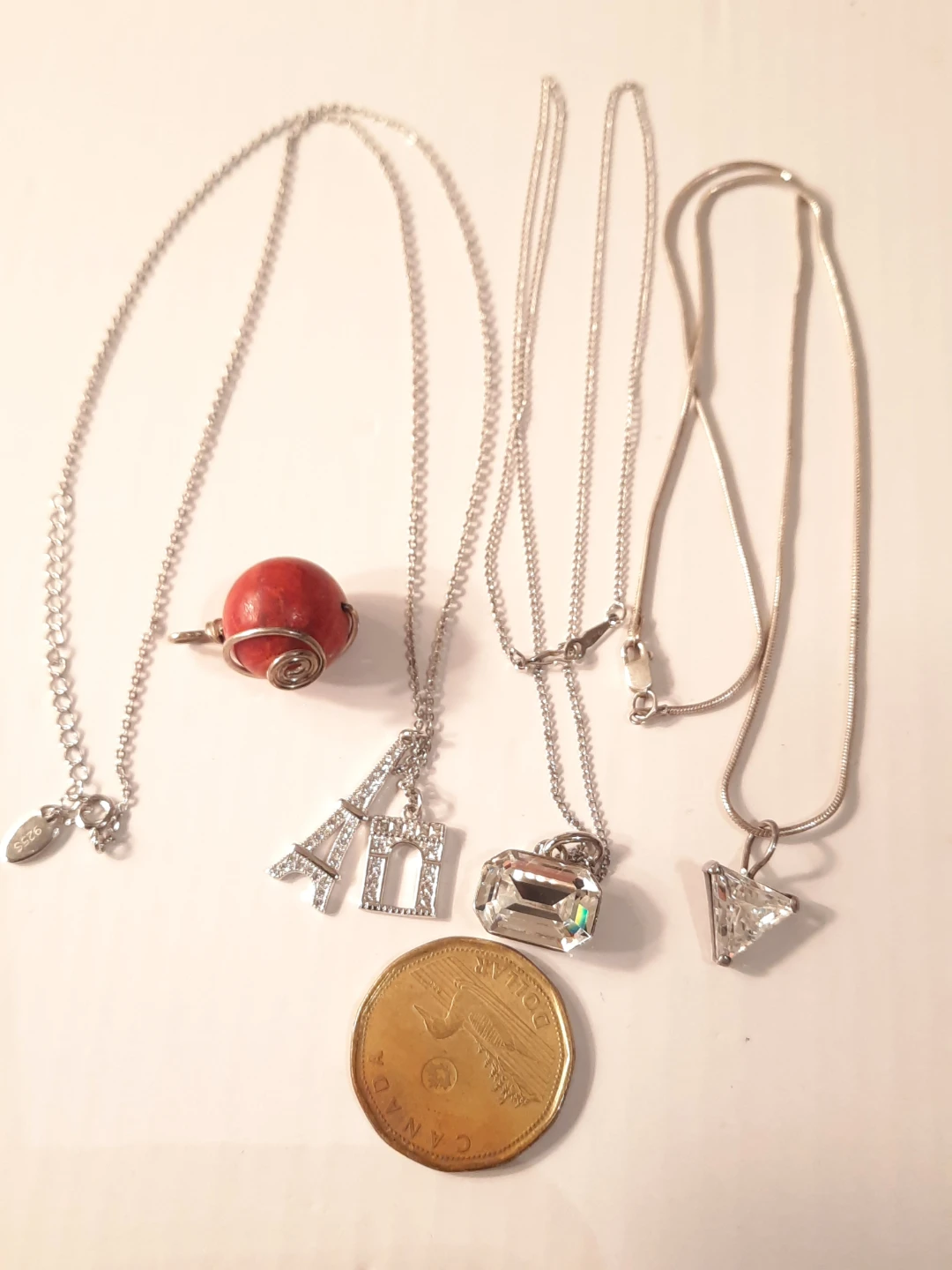Sterling silver Lot of 4 Necklaces with Pendants - photo 4