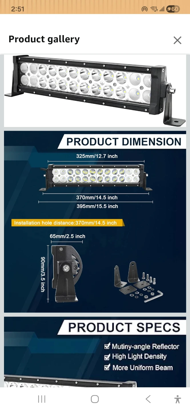 12-inch LED Light Bar,72W Led light bar - photo 2