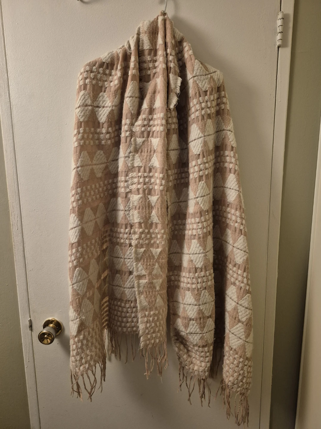 Large Pink and White Scarf