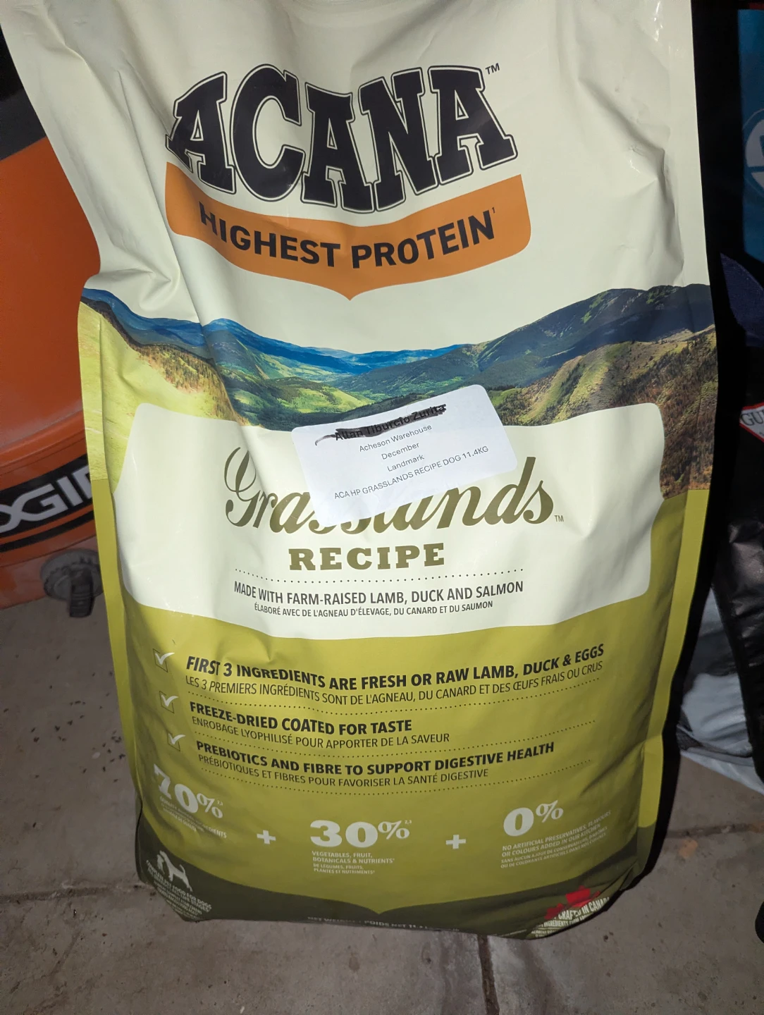Acana Grasslands Recipe Dog Food - 11.4kg