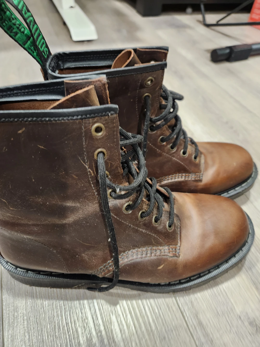 Solovair 8 Eye Derby Boots in Gaucho Crazy Horse leather.  - photo 5