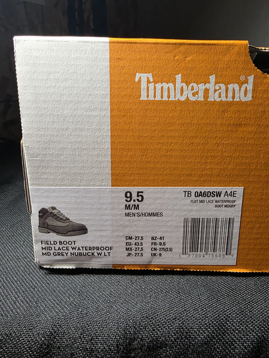 Timberland Field Boot MD Grey Nubuck W LT Size 9.5