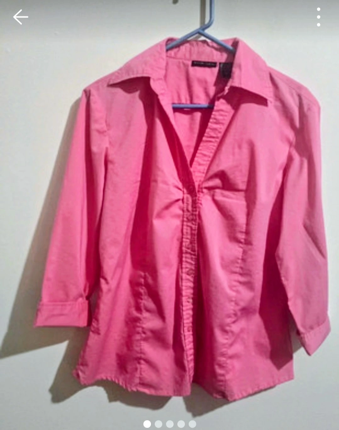 New York & Company Pink Stretch 3/4 Sleeve Blouse, Size XL - photo 2