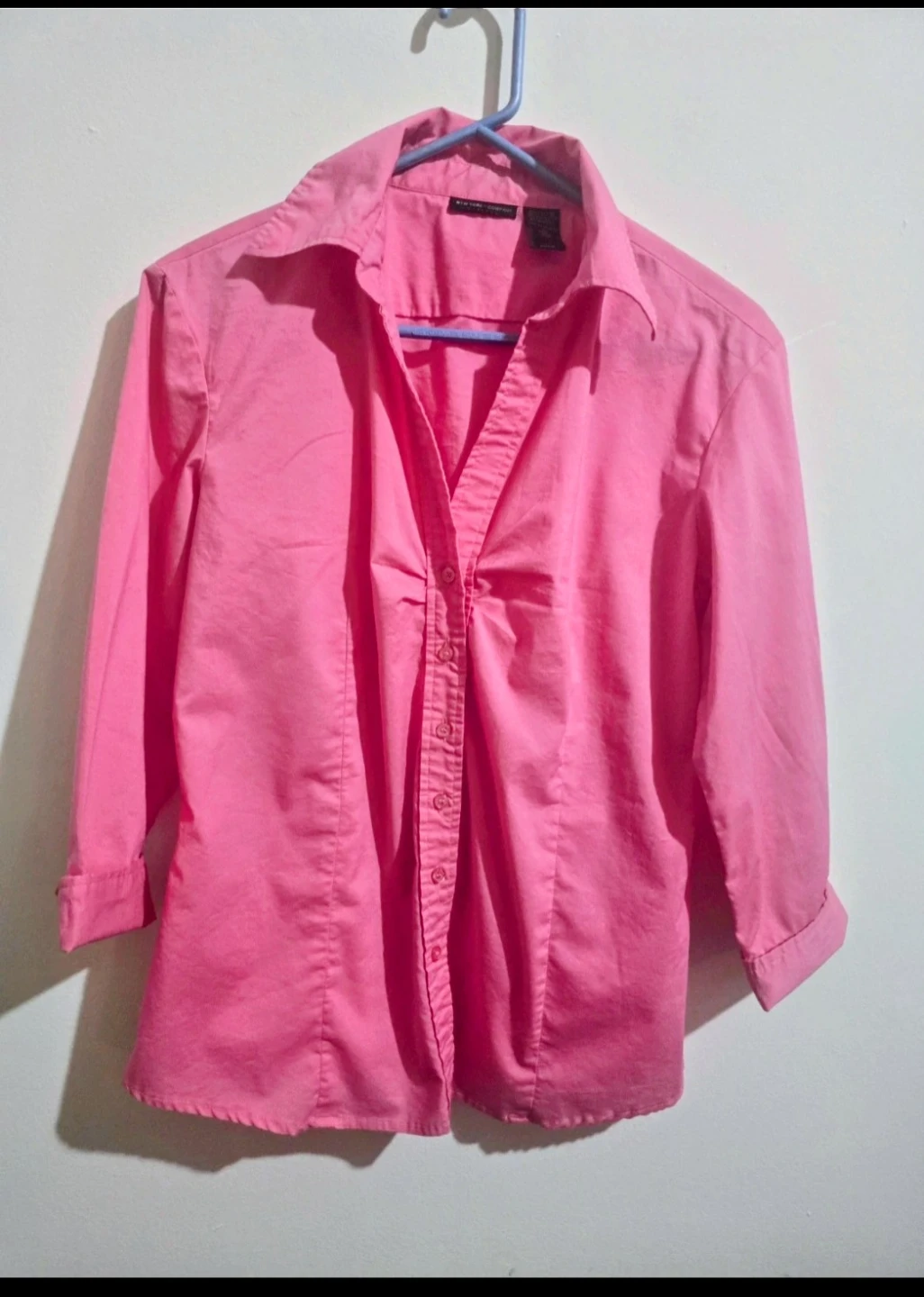 New York & Company Pink Stretch 3/4 Sleeve Blouse, Size XL - photo 5