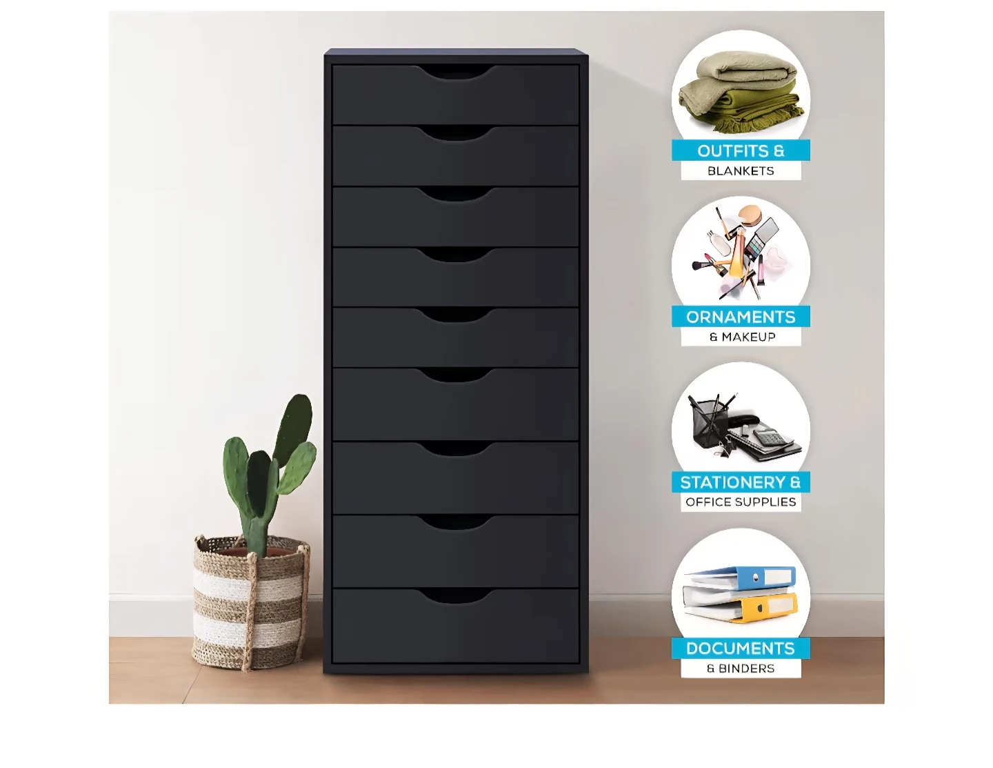 IKEA Alex Drawer Unit with 9 Drawers - Gray