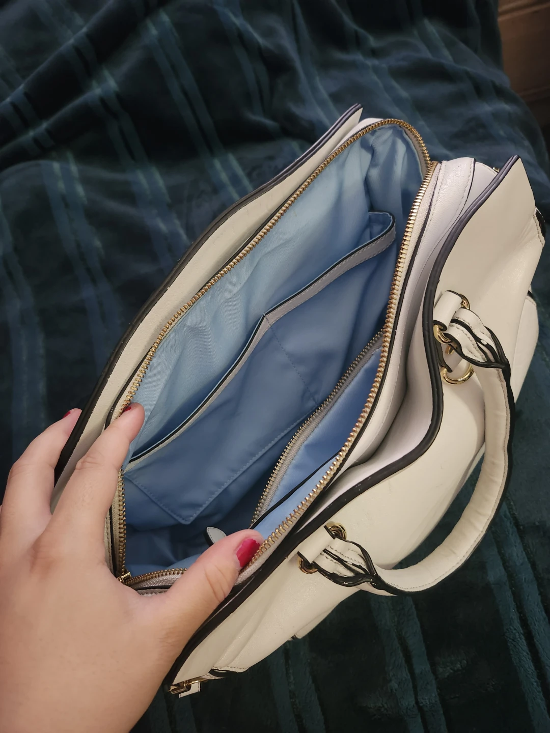 White Leather Satchel Handbag - photo 3