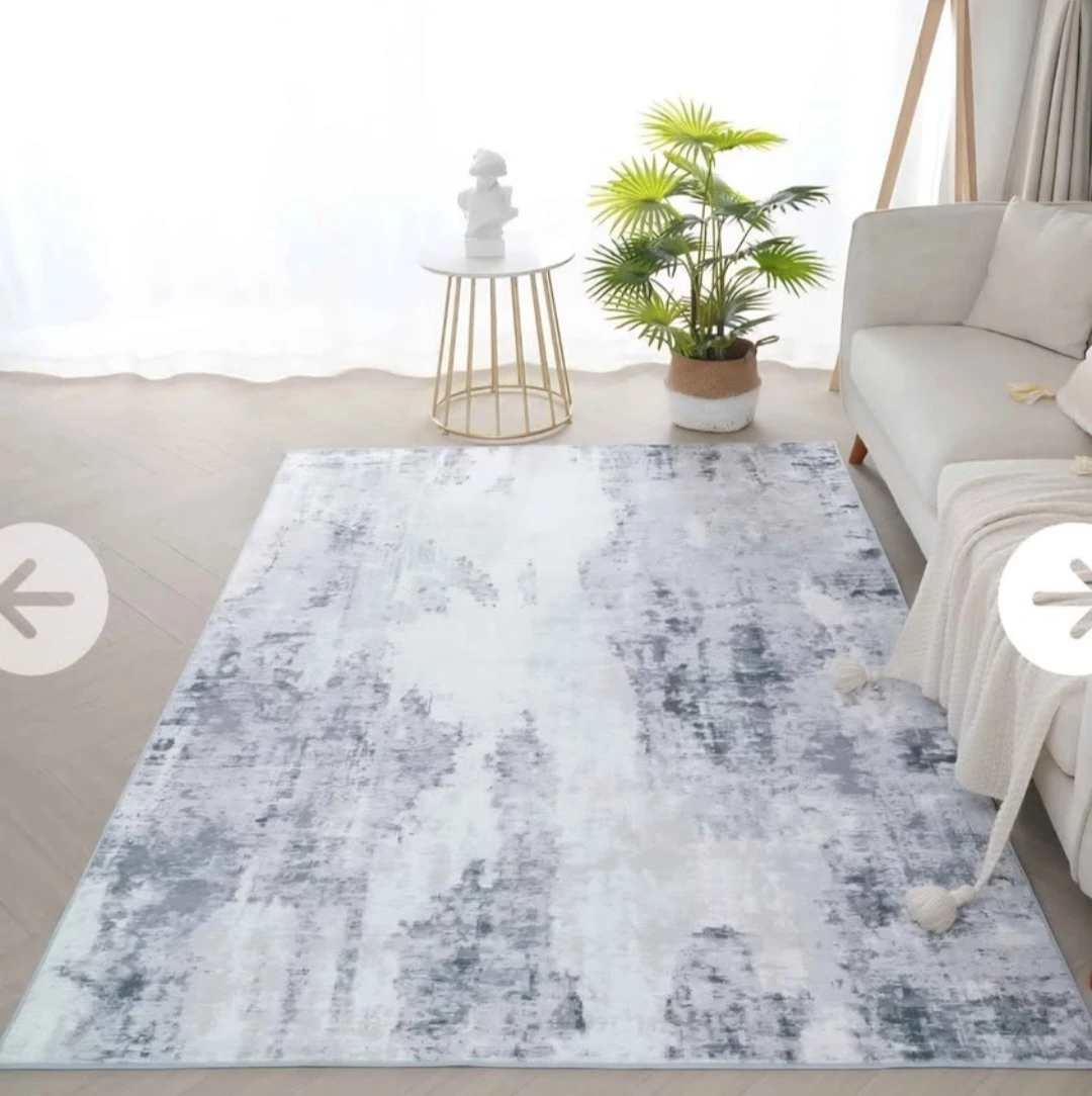 8ft X 10ft Grey white area rug (New sealed)