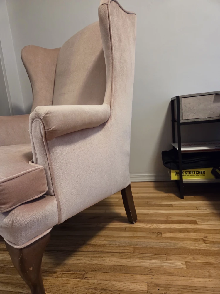 Pink Velvet Wingback Accent Chair - photo 4