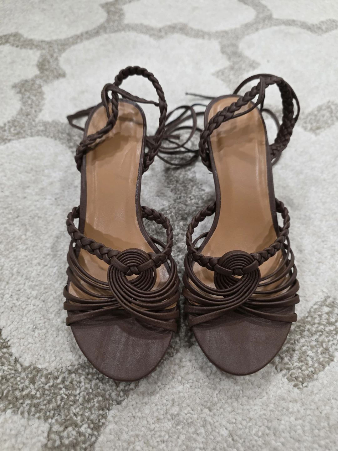 Brown Braided Heels, Size 7