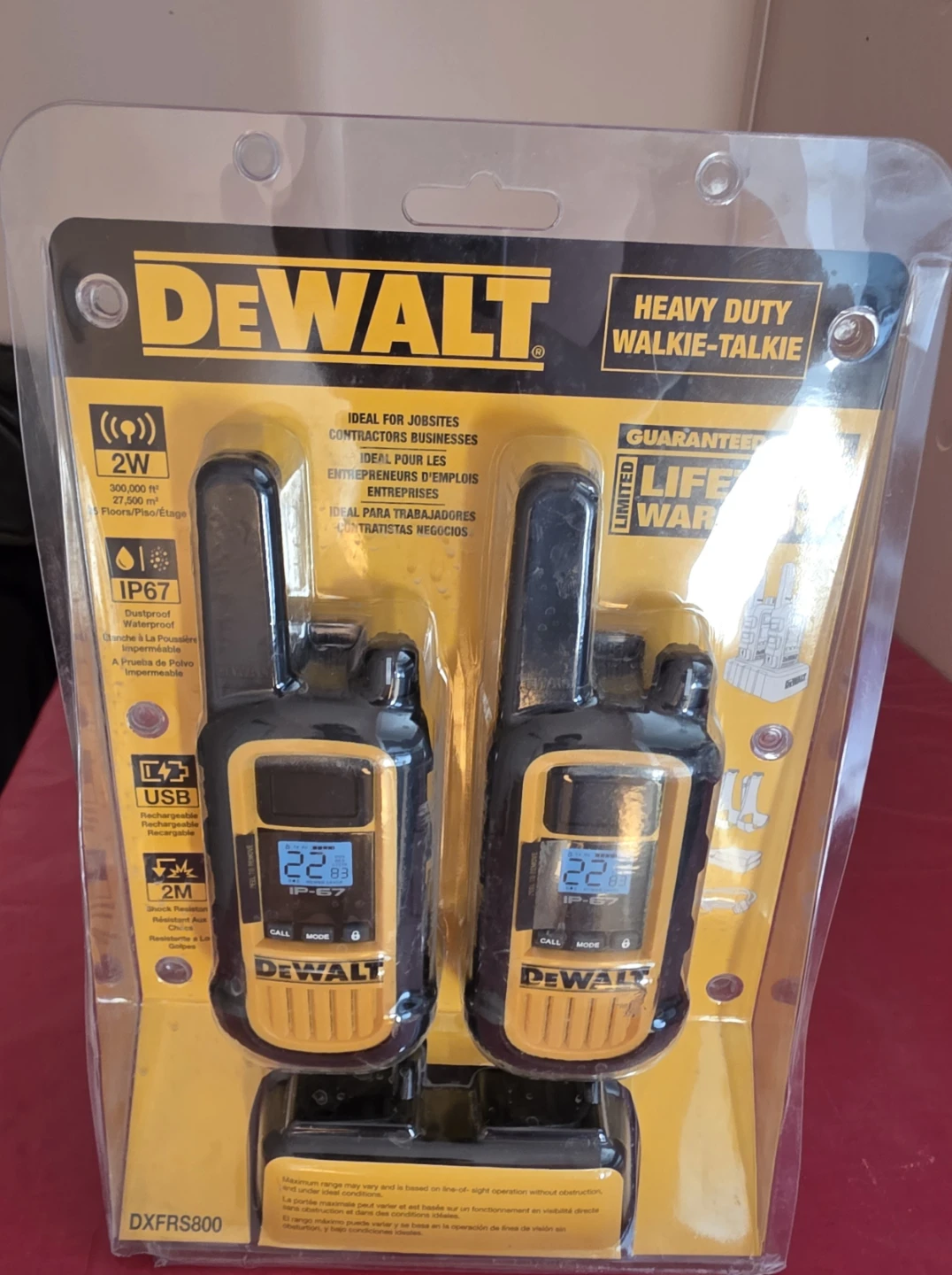 New DeWalt DXFRS800 Heavy Duty Walkie-Talkies