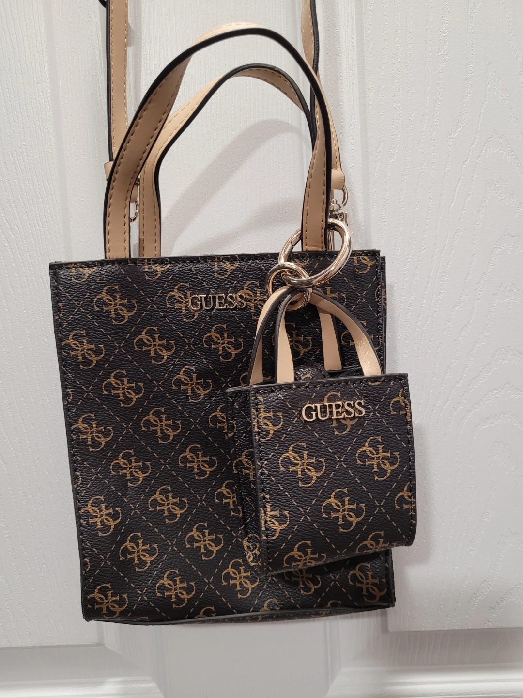 Guess Tote Bag with Mini Bag Charm