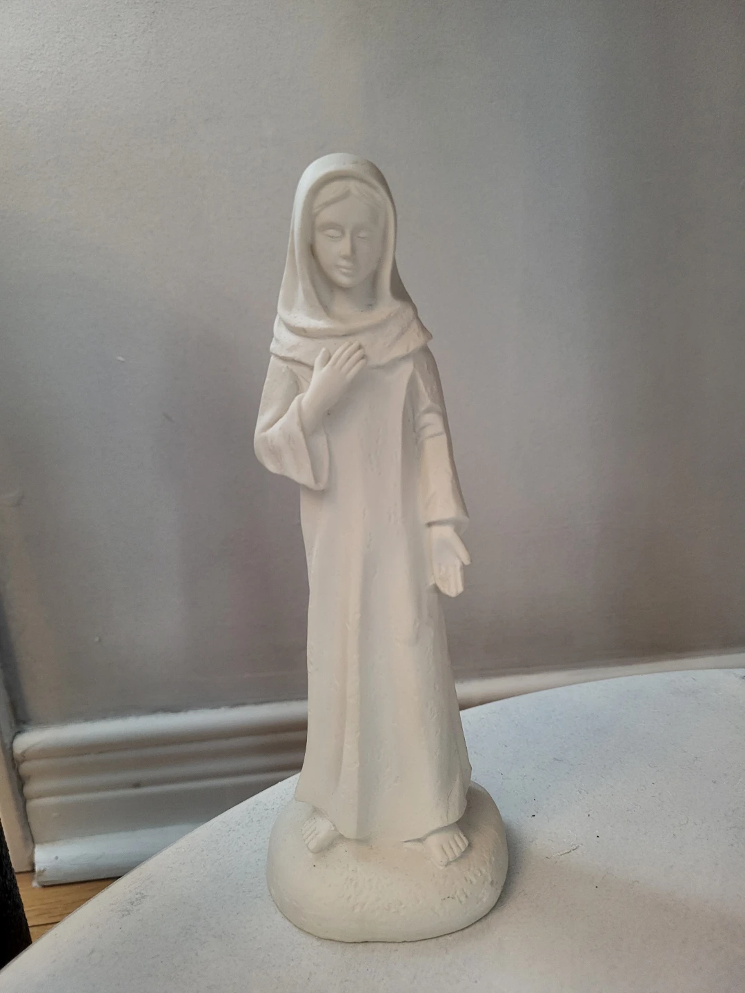White Ceramic Nun Figurine