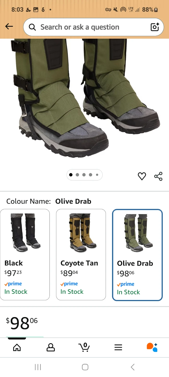 2 brand new Pike Trail Snake Leg Gaiters - Olive Drab - photo 2