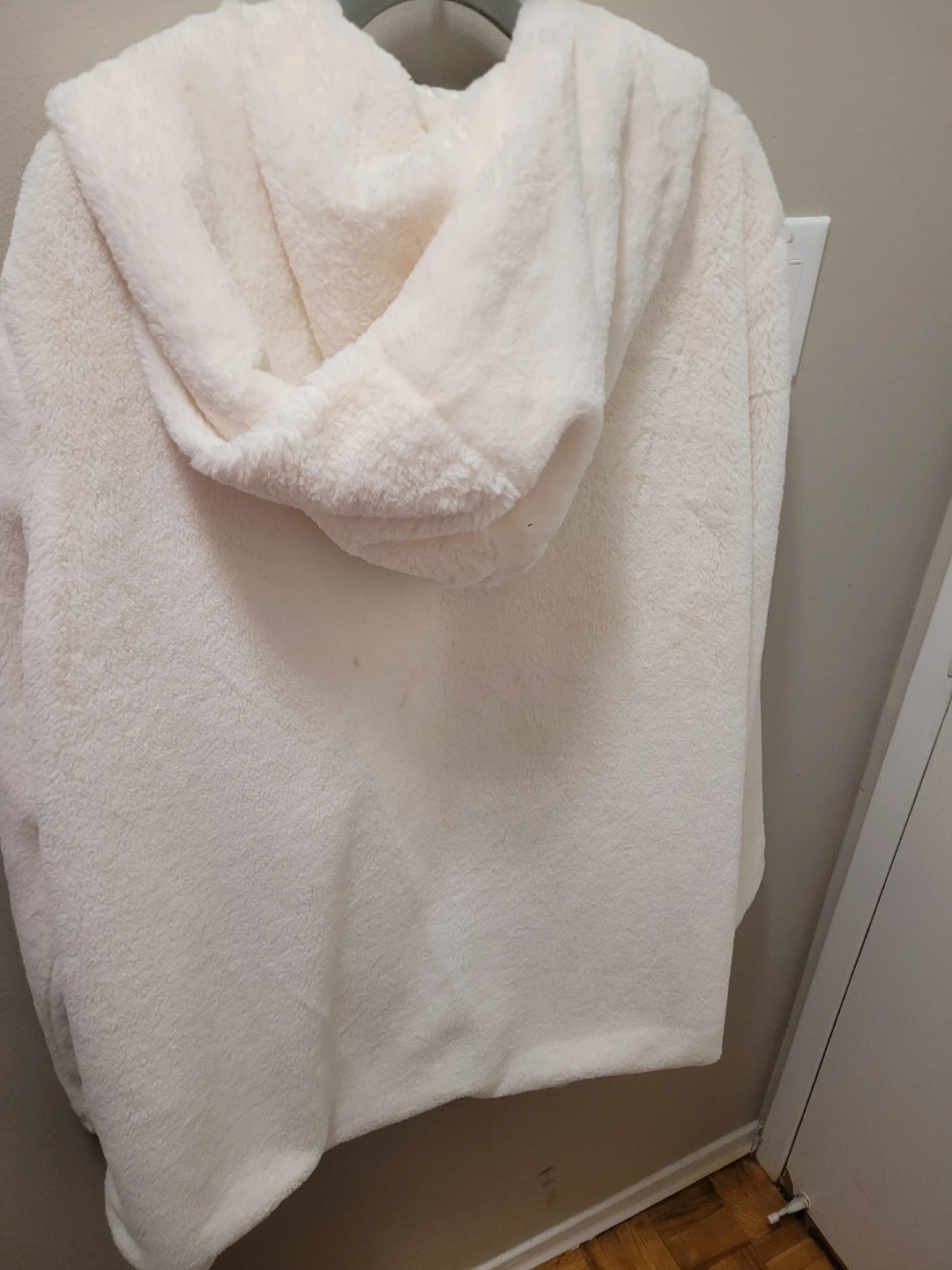 White Plush Hooded Jacket - photo 5
