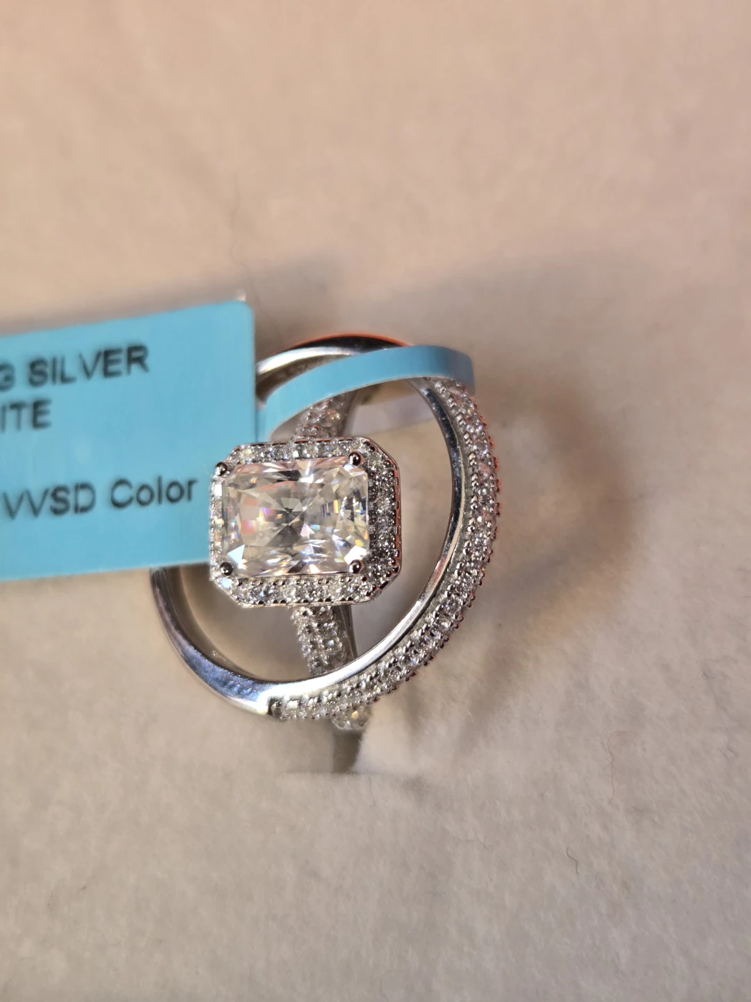 2.60carat Sterling Silver Moissanite Ring Size 9 - photo 2