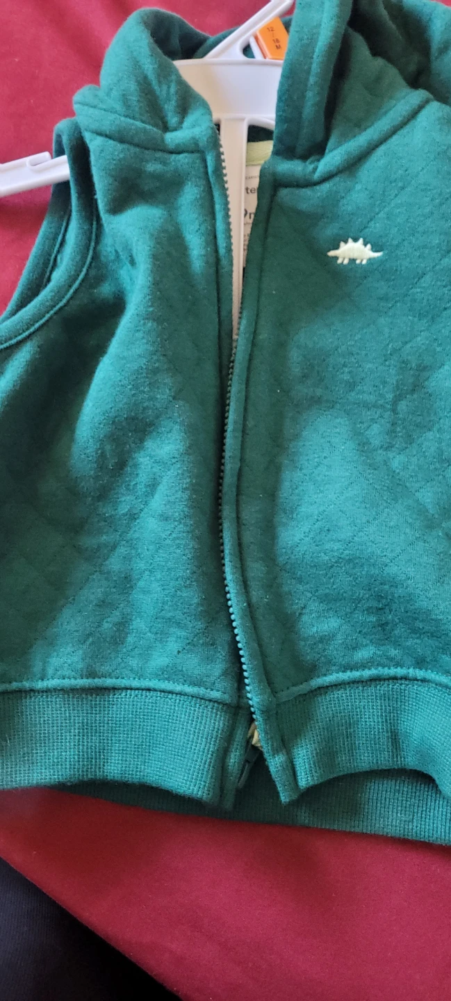 Carter's Green Dinosaur Sleeveless Hoodie"🧡