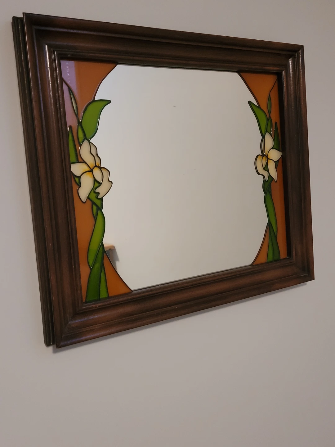 Floral Stained Glass Mirror
