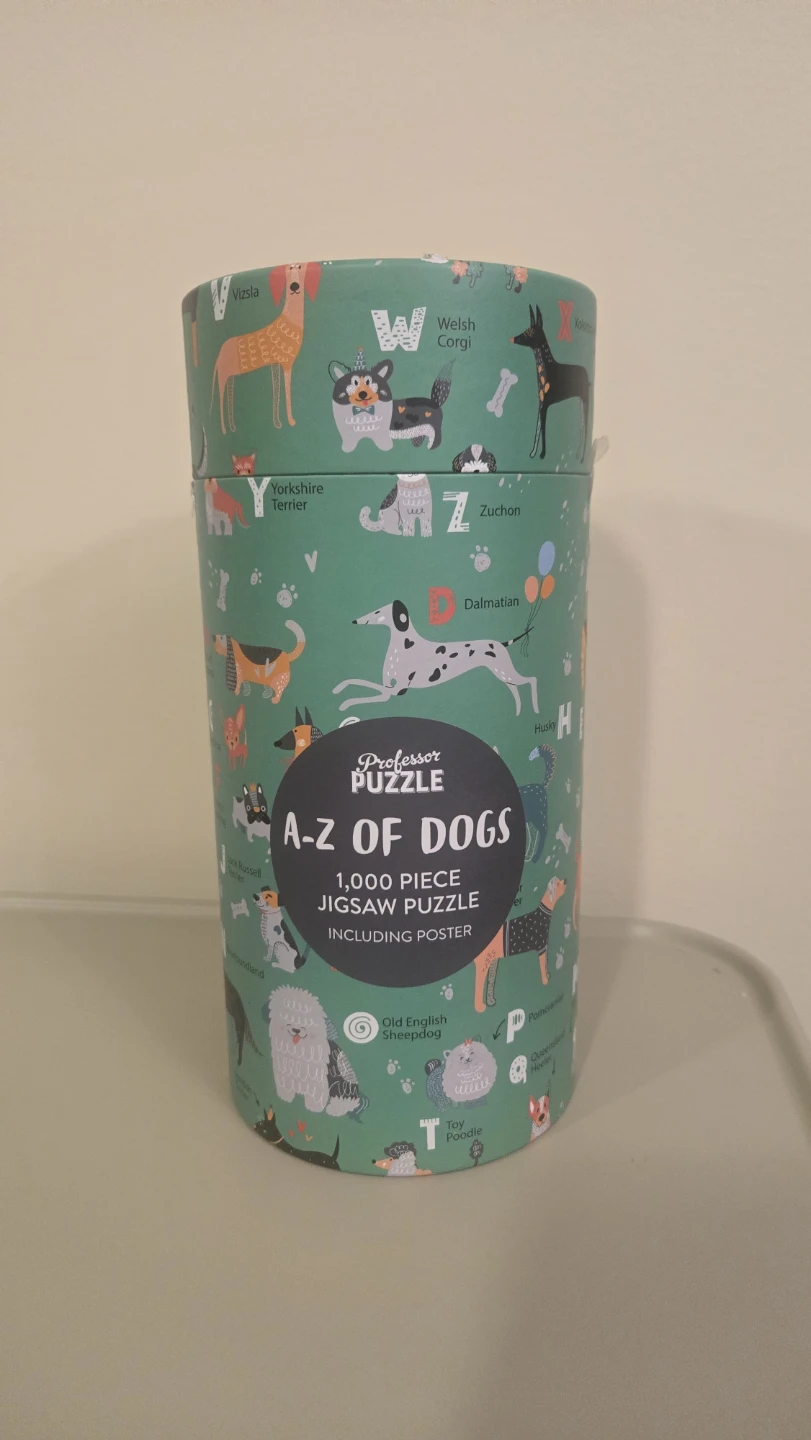 Professor Puzzle A-Z of Dogs 1,000 Piece Jigsaw Puzzle & Poster