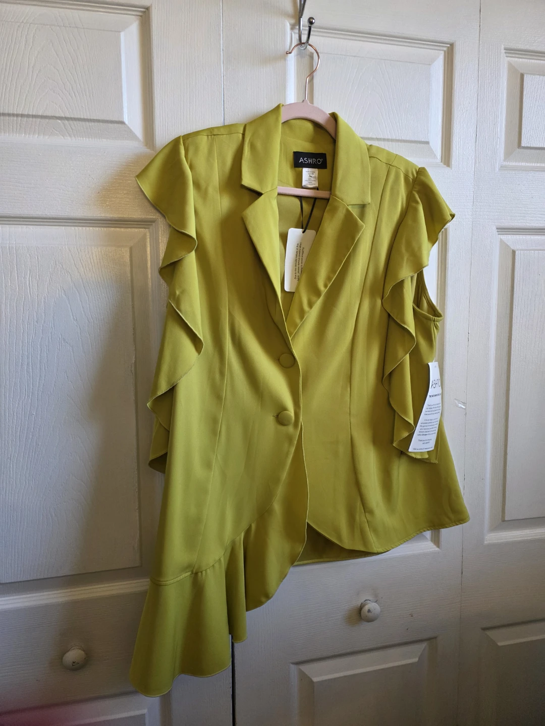 Ashro Chartreuse Pant Suit - Size 16W - photo 2