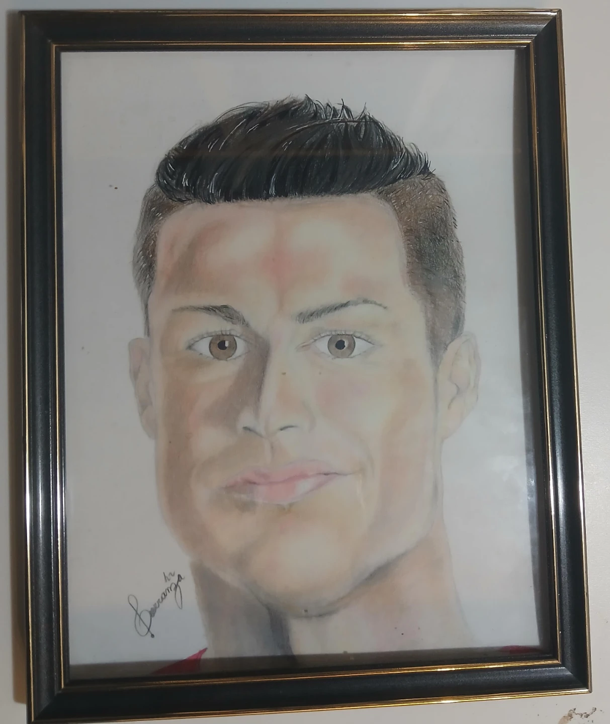 Framed Drawings: Couple, Eye, Apple, Ronaldo, Cat - photo 4