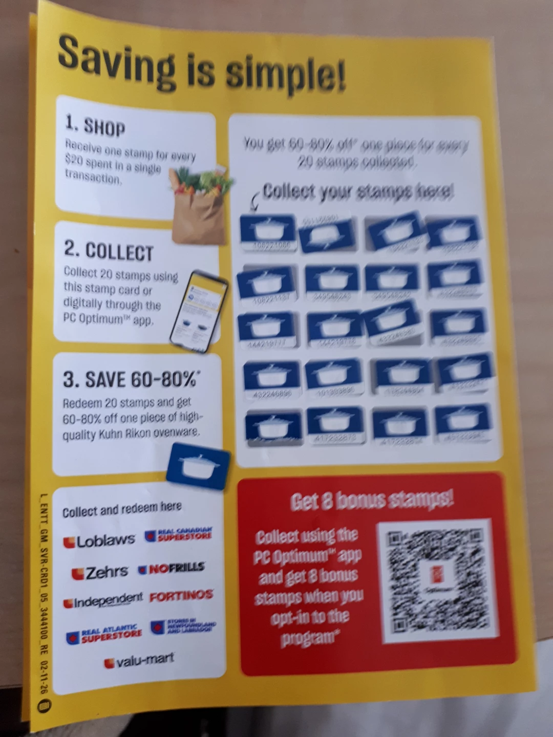 PC Optimum Stamps for Kuhn Rikon Ovenware"🧡"