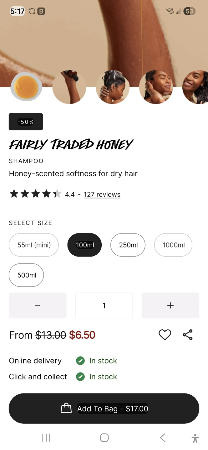 Fairly Traded Honey Shampoo 100ml