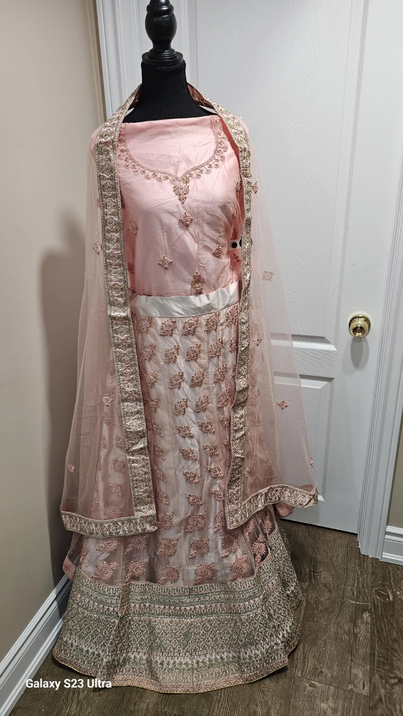 Pink Embroidered Lehenga Choli Set