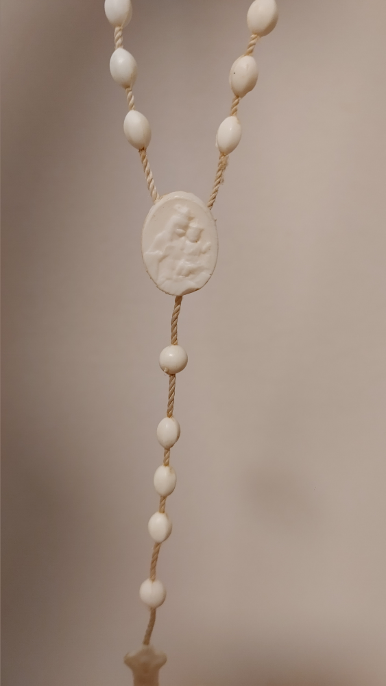 White Rosary Beads with Cross - photo 4