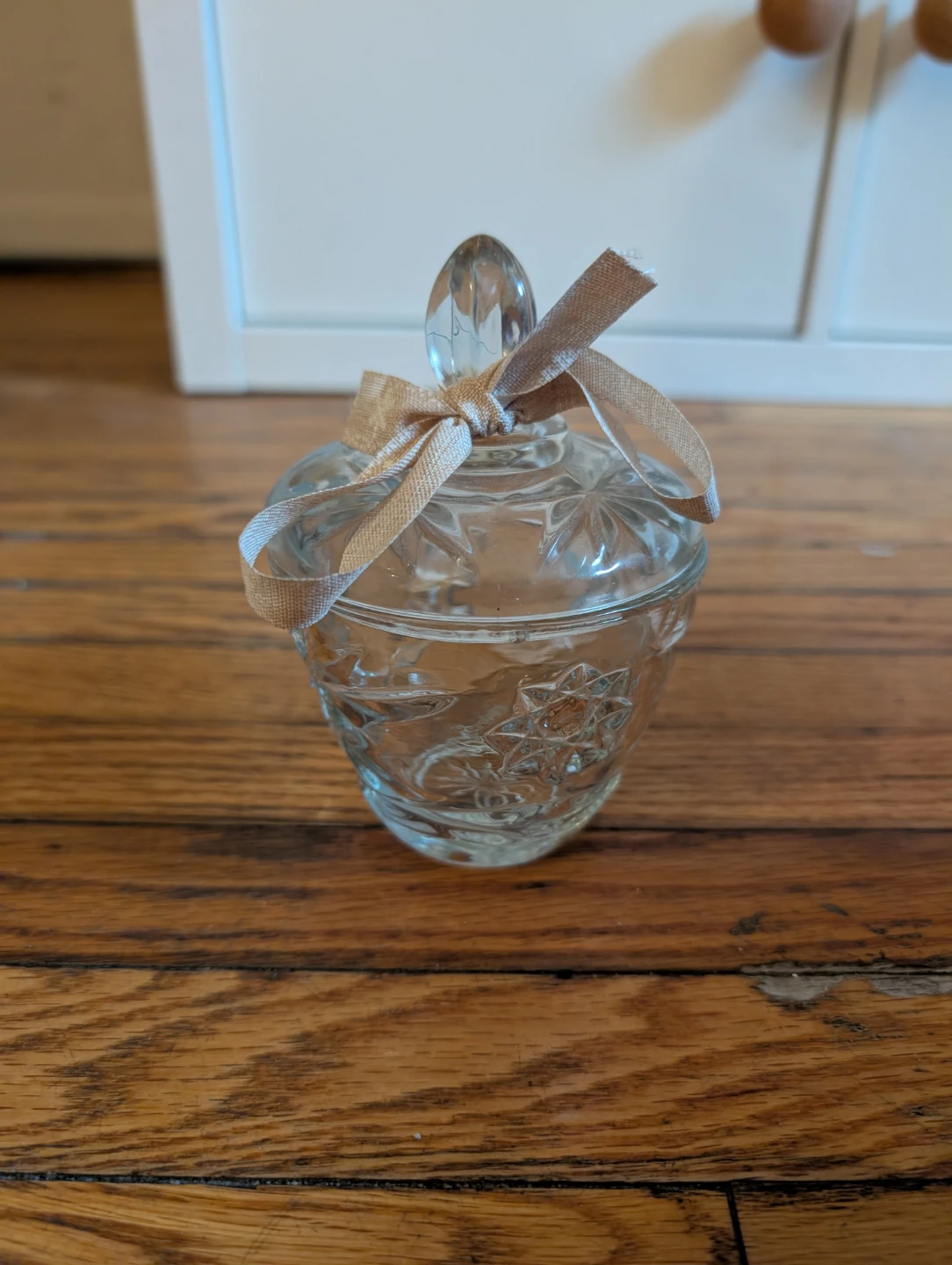 Small Clear Glass Dish with Lid