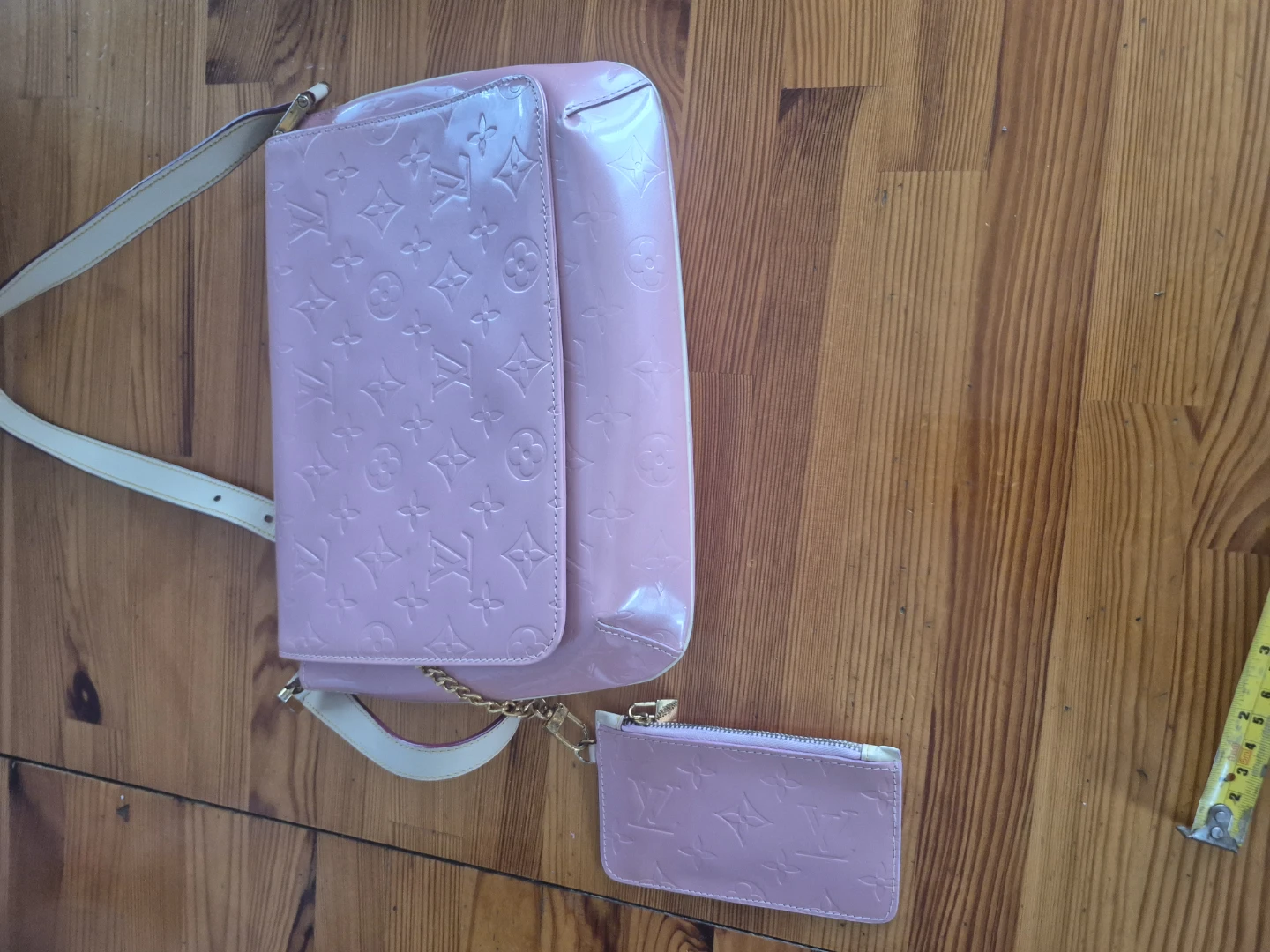 Pink Vernis Shoulder Bag with Pouch - photo 5
