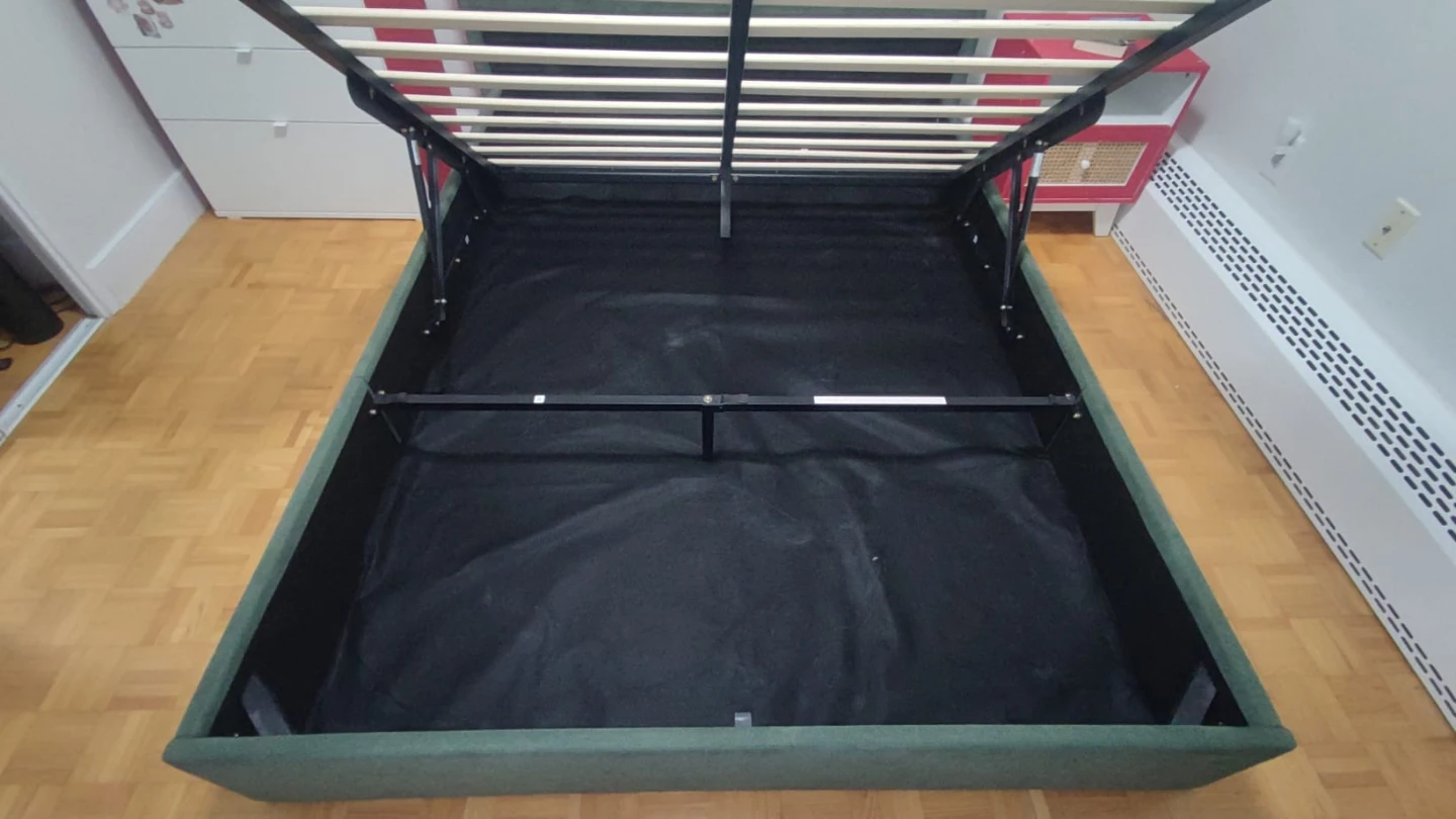 Green Upholstered Storage Bed Frame - photo 3