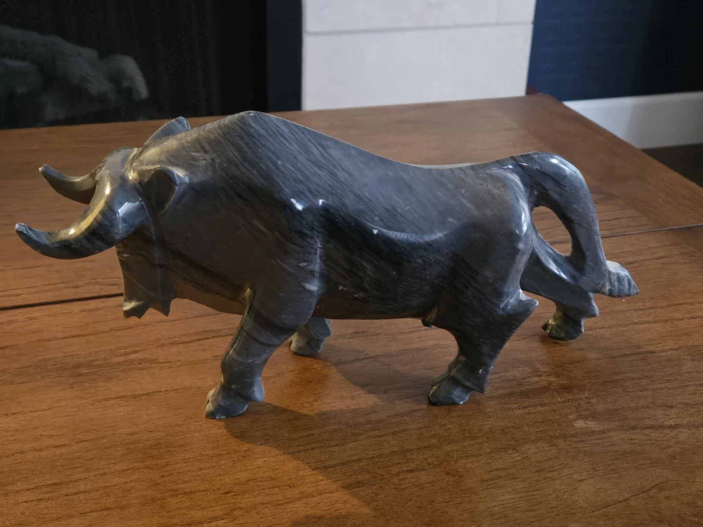Stone Carved Bull Figurine - Home Decor - photo 3