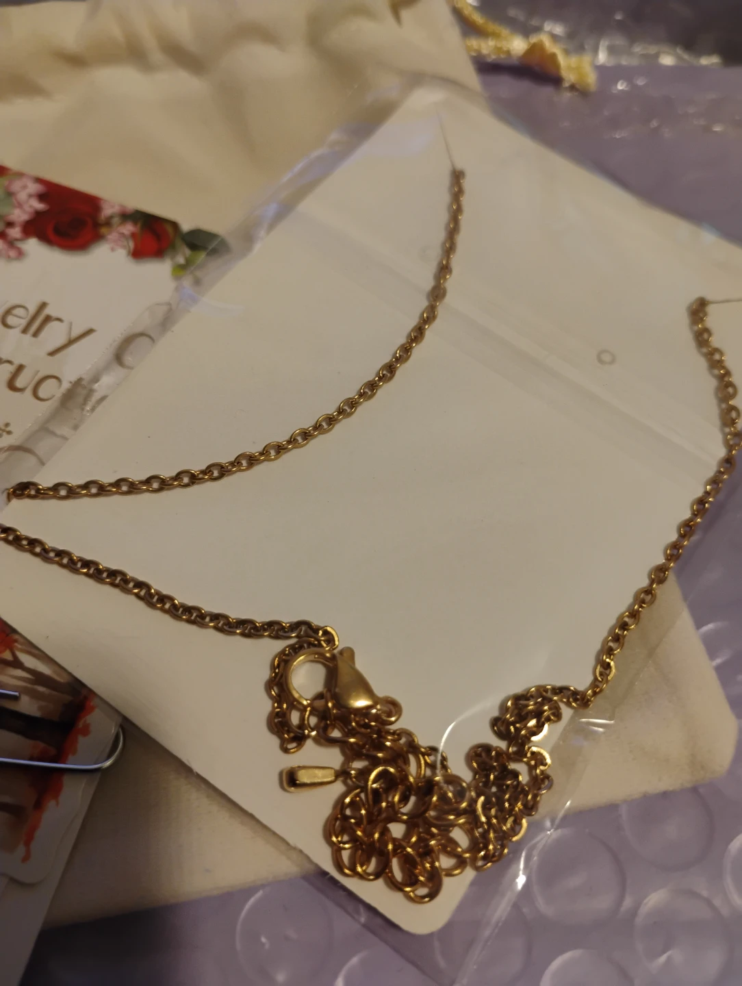 Gold Rose Pendant Necklace - New - photo 3