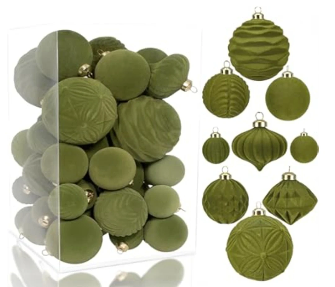 New 40pcs Velvet Corded Balling Décor (Green)