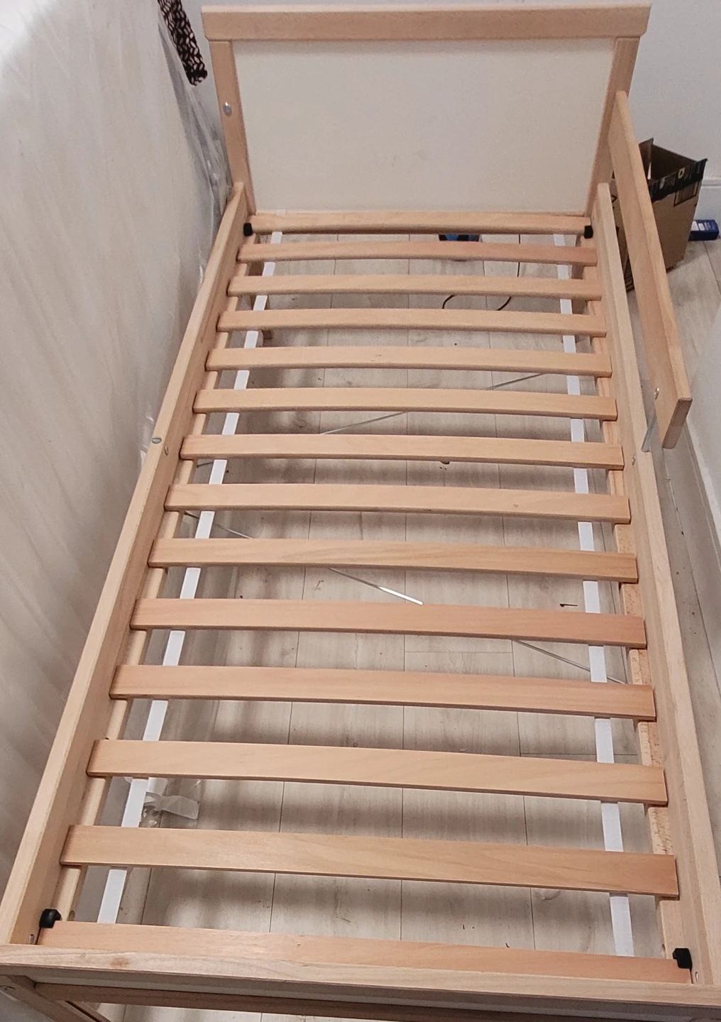 IKEA Wooden Toddler Bed Frame with Mattress